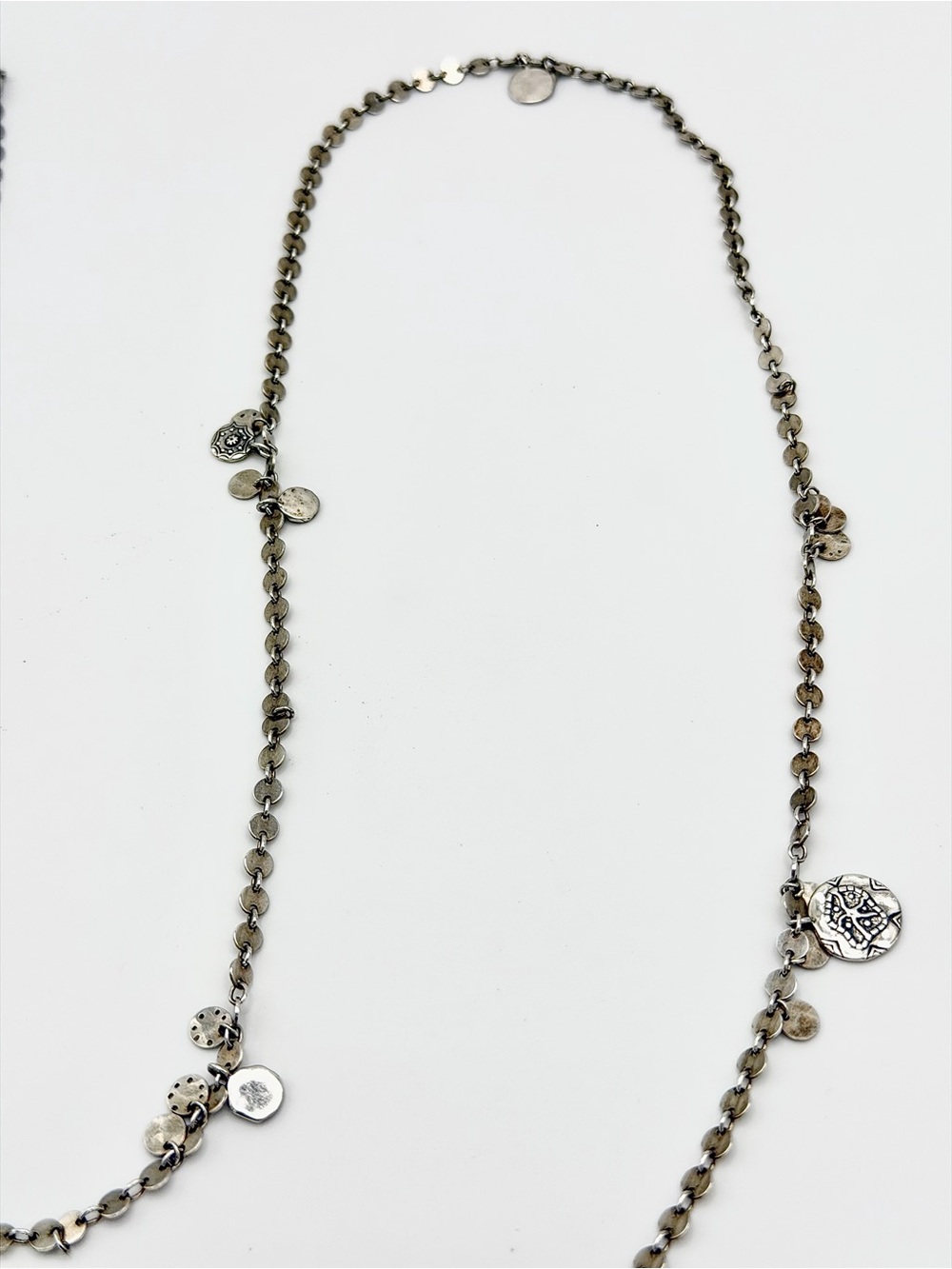 Silpada Festive Glittering Sterling Silver CONFETTI 46” Disc & Charm Necklace - Picture 10 of 15